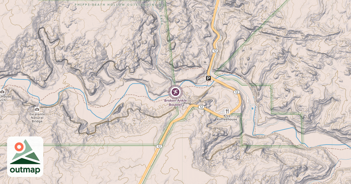 Map of Broken Ankle Boulder