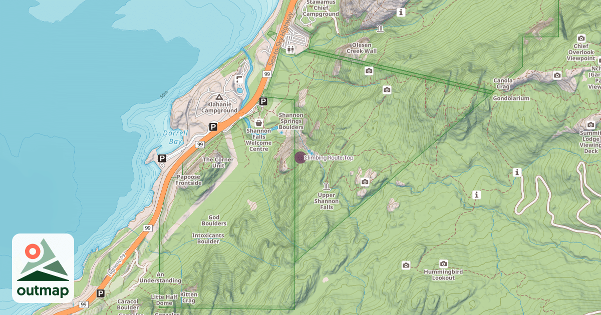 Map of Climbing Route Top