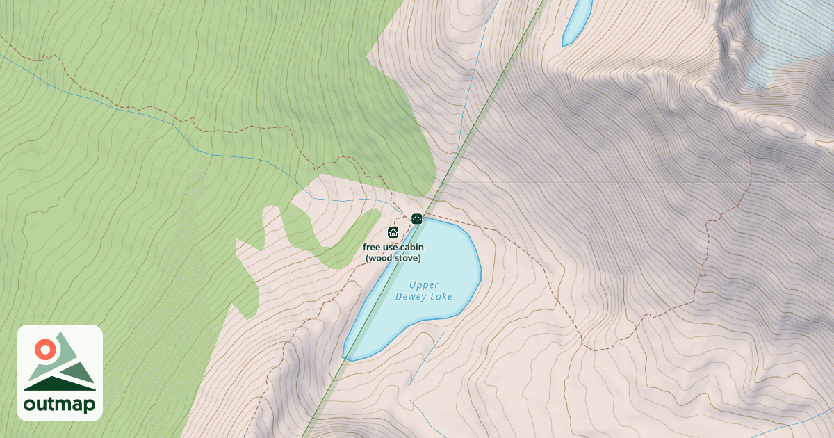 Map of Upper Dewey Lake Cabin