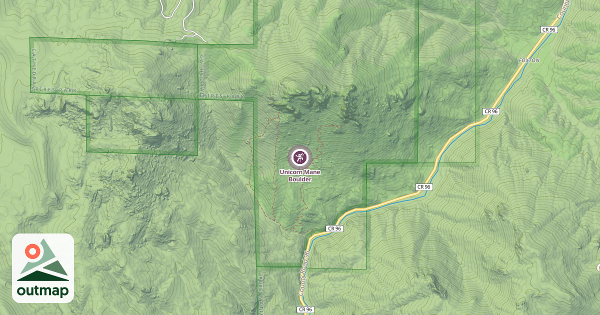 Map of Unicorn Mane Boulder