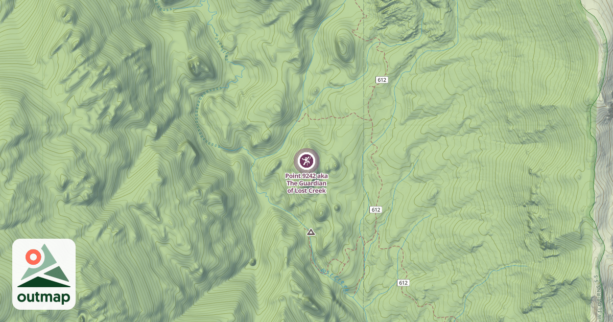 Map of Point 9242 aka The Guardian of Lost Creek