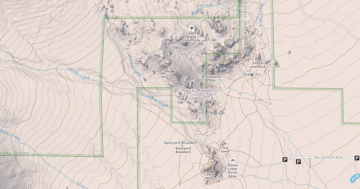 Map preview of Pole Cat - PERMANENTLY CLOSED TO CLIMBING!!