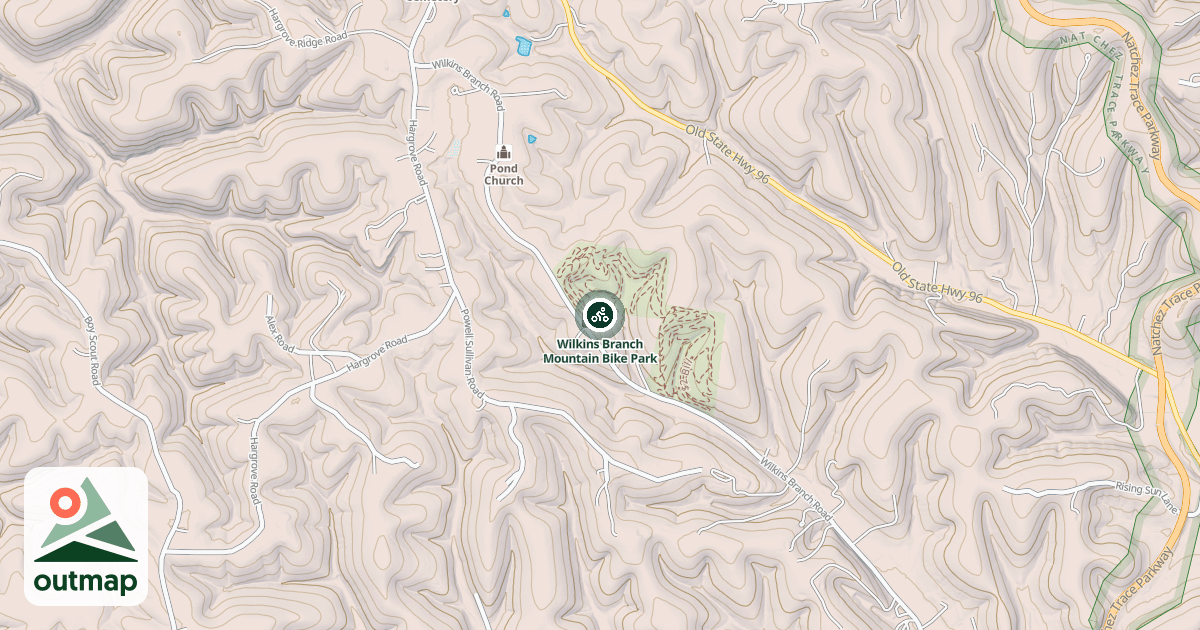 Map of Wilkins Branch Mountain Bike Park