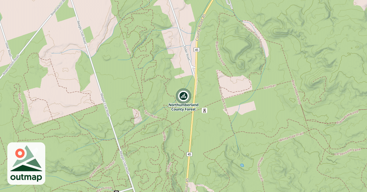 Map of Northumberland County Forest