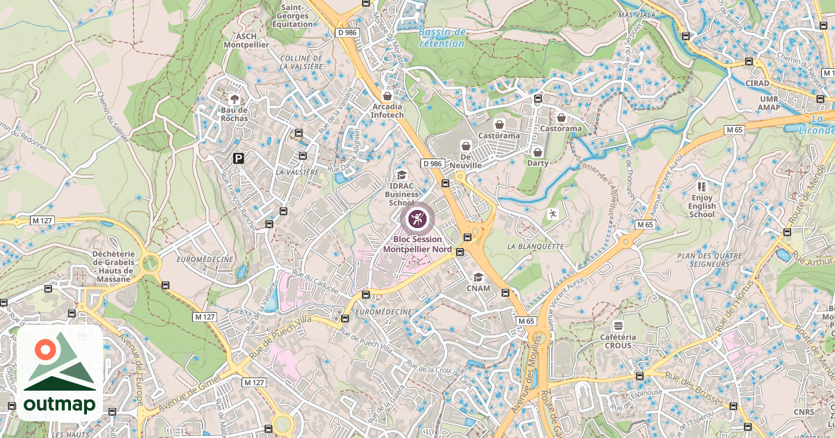 Map of Bloc Session Montpellier Nord