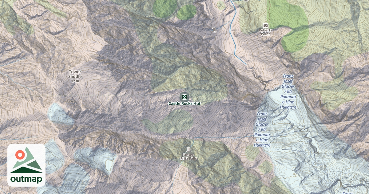 Map of Castle Rocks Hut