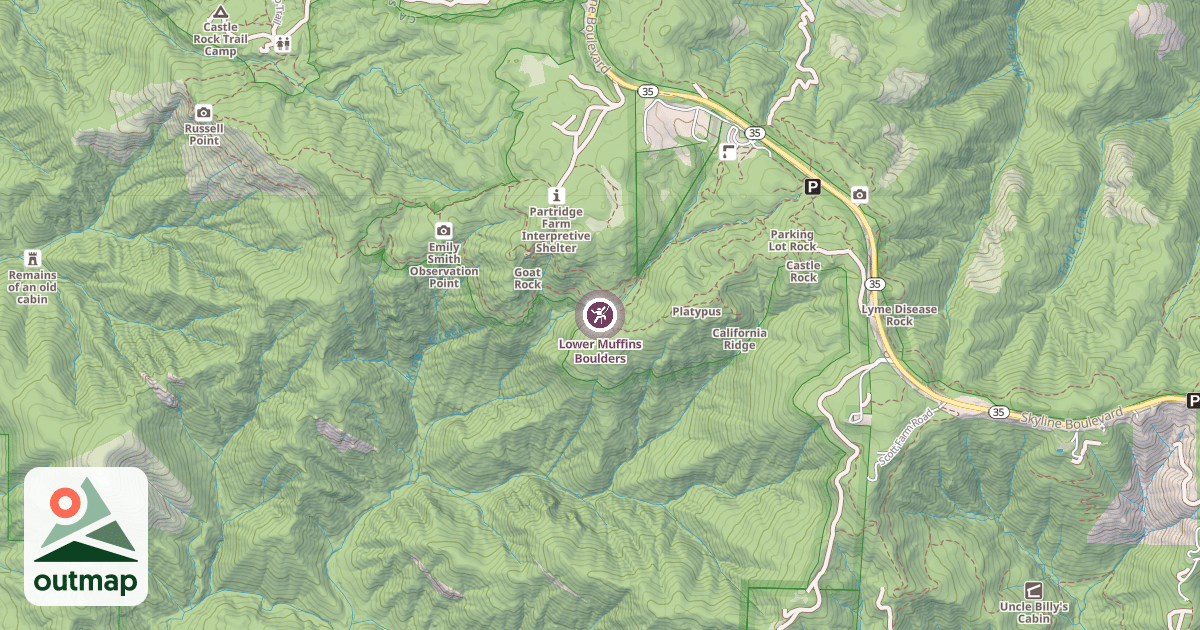 Map of Lower Muffins Boulders