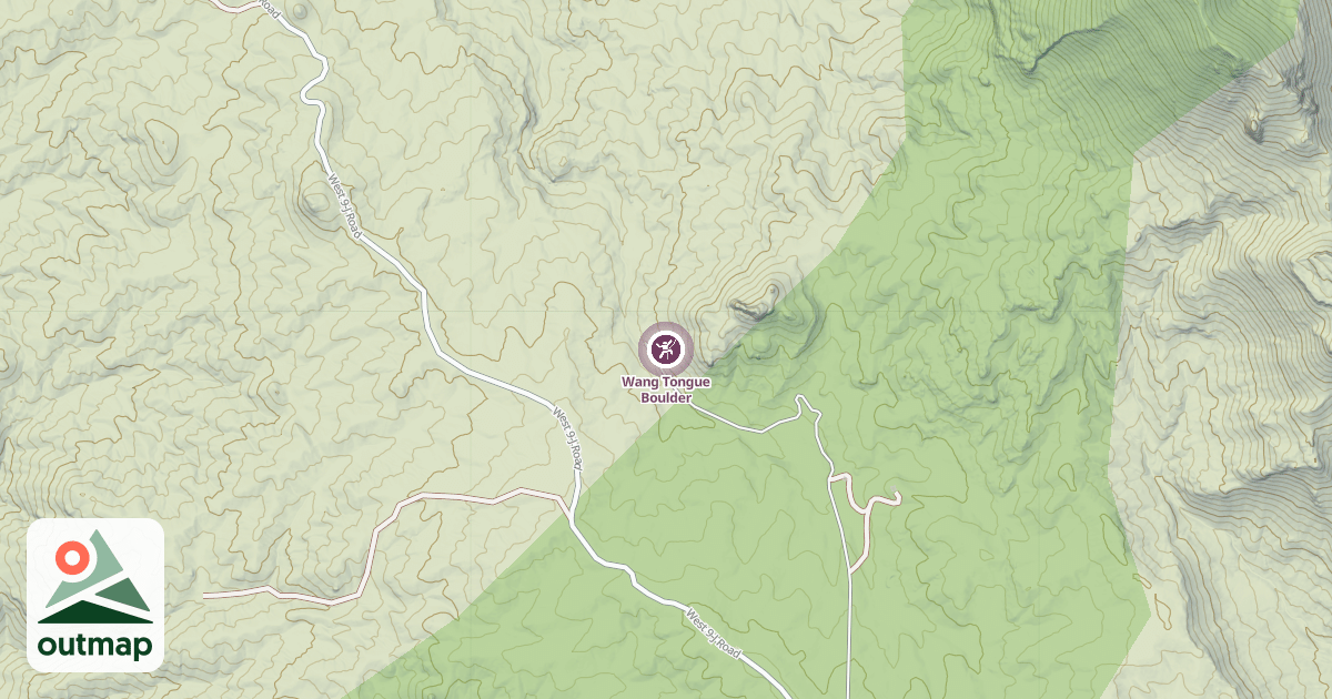 Map of Wang Tongue Boulder