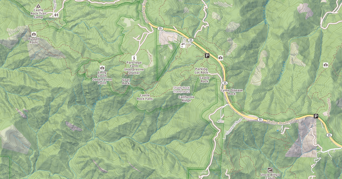 Map preview of Shady Rock Traverse