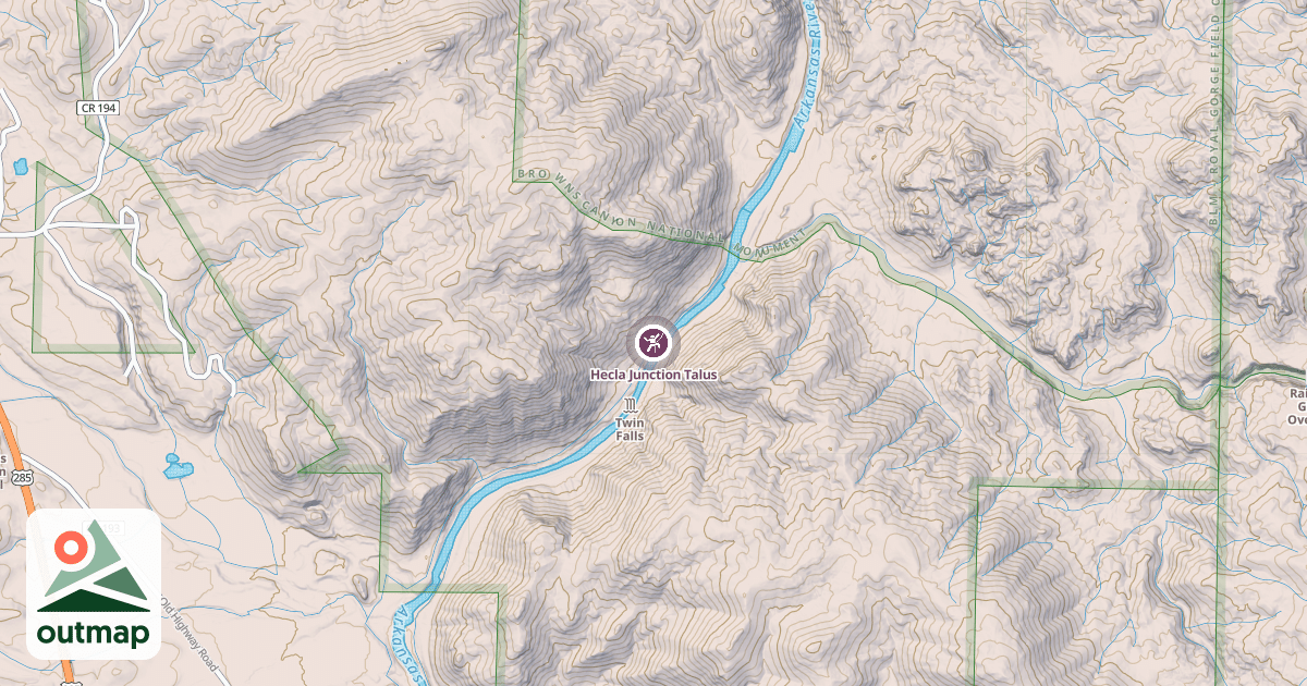 Map of Hecla Junction Talus