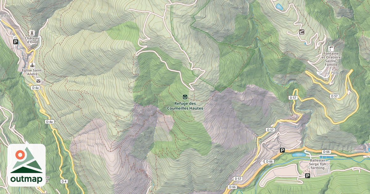 Map of Refuge des Coumeilles Hautes