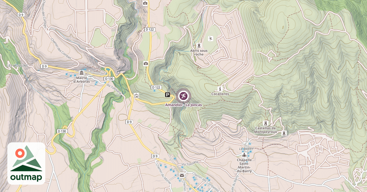 Map of Amandier - Le Joncas