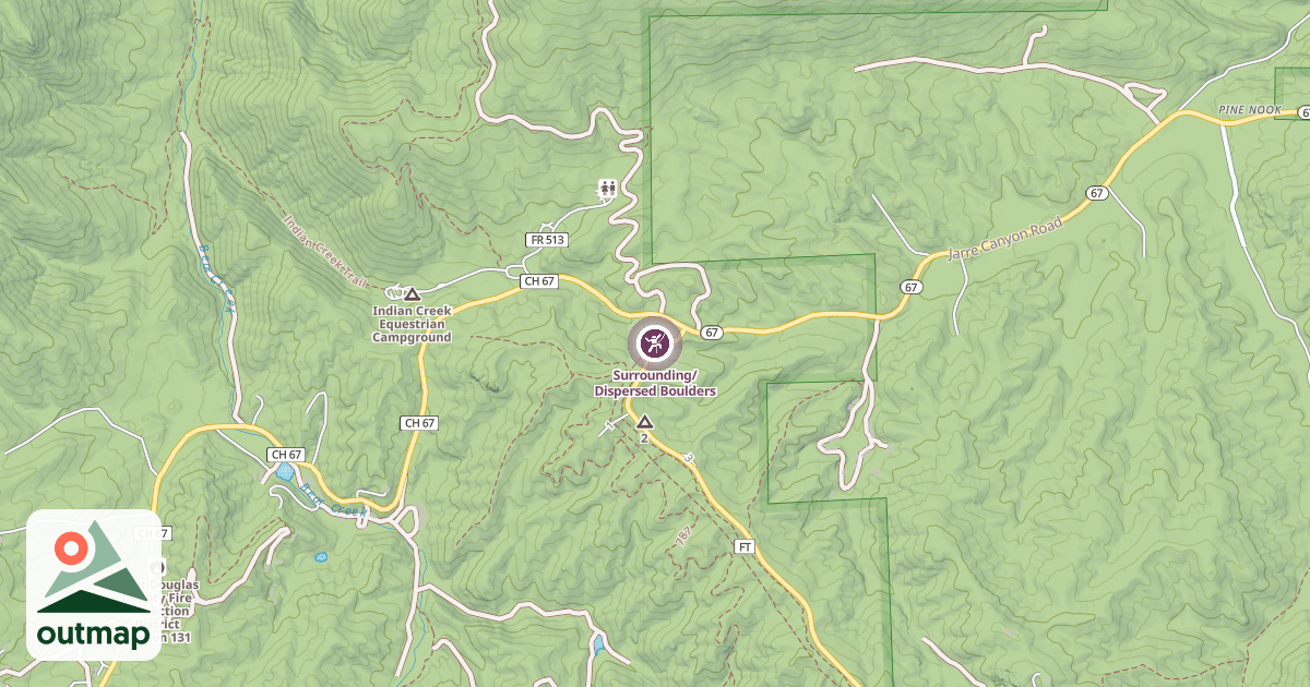 Map of Surrounding/Dispersed Boulders