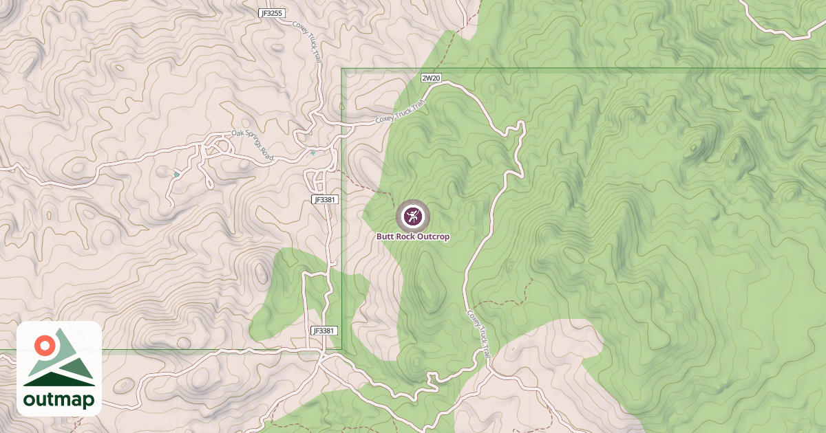Map of Butt Rock Outcrop