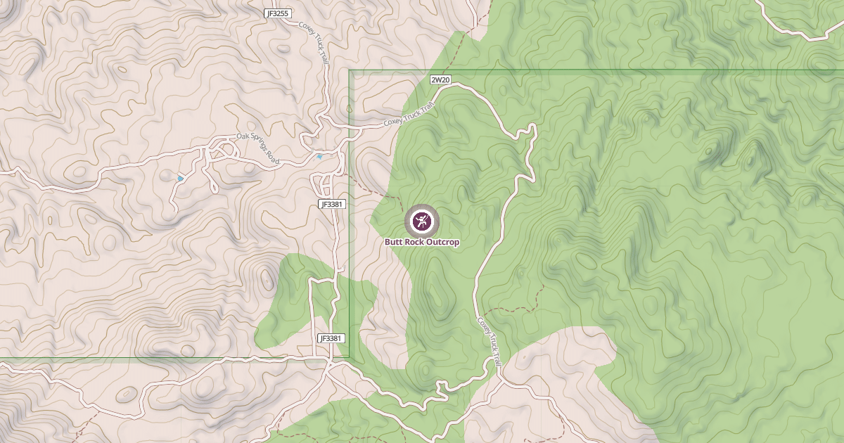 Map preview of Butt Rock Outcrop