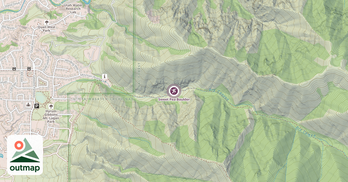 Map of Sweet Pea Boulder
