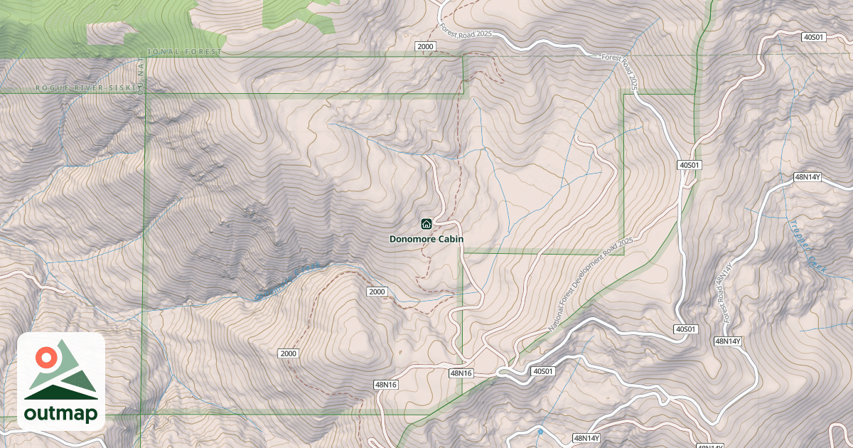 Map of Donomore Cabin