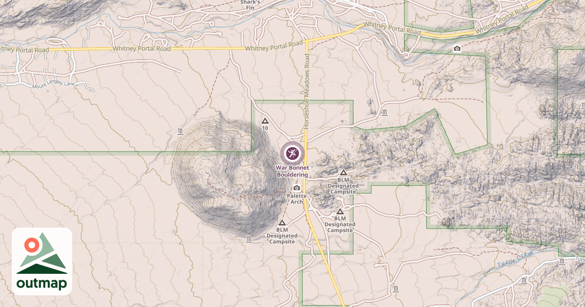 Map of War Bonnet Bouldering