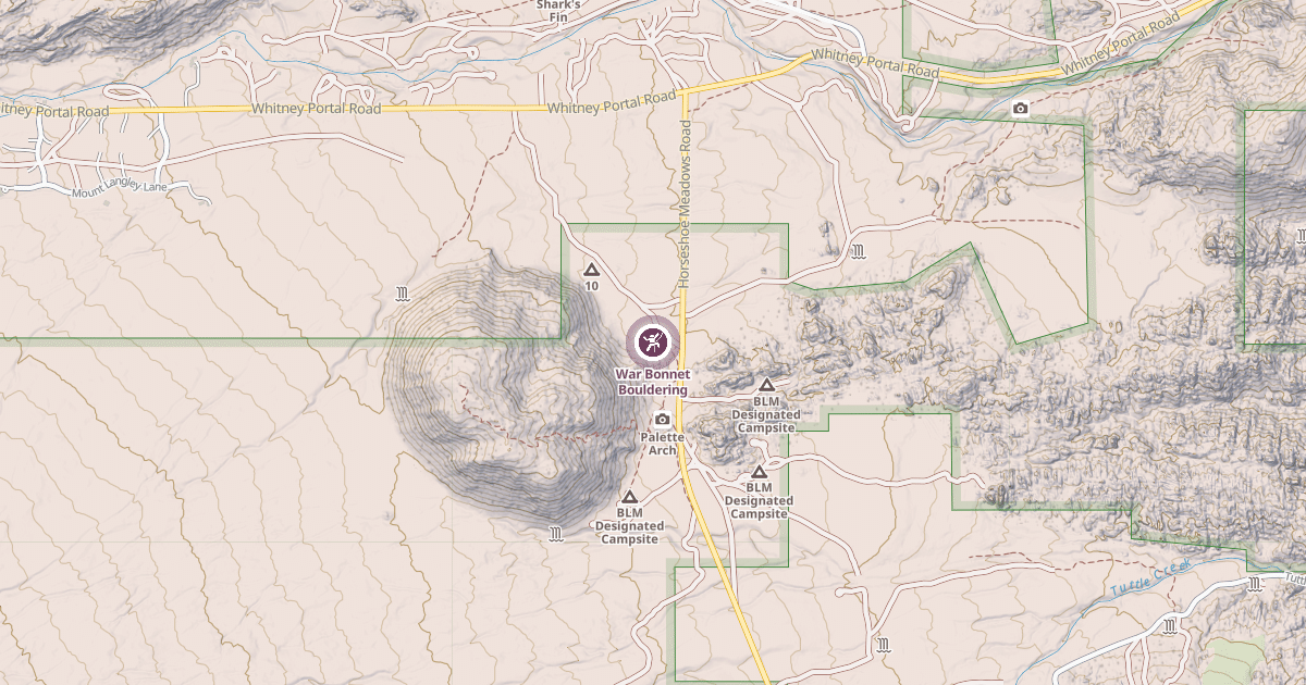 Map preview of War Bonnet Bouldering