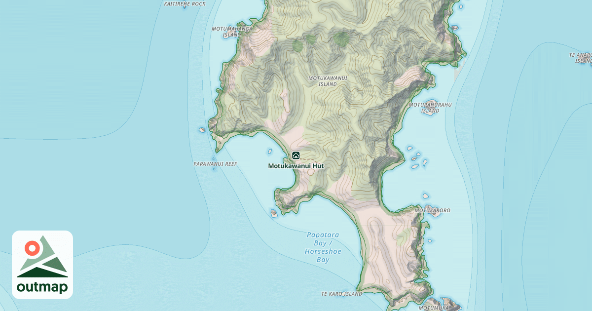 Map of Motukawanui Hut