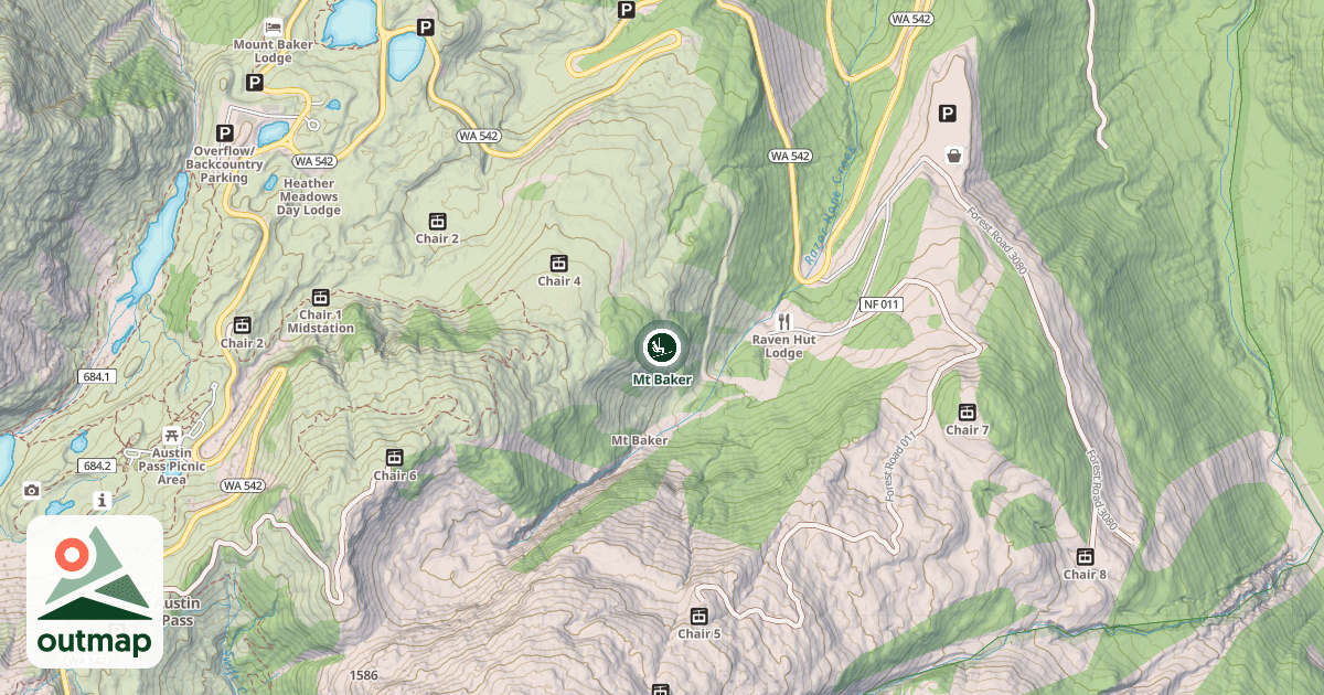 Map of Mt Baker