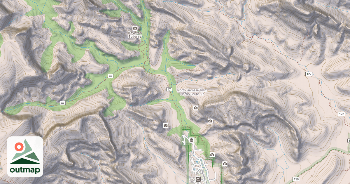 Map of North Siamese Twin: Nacho Route