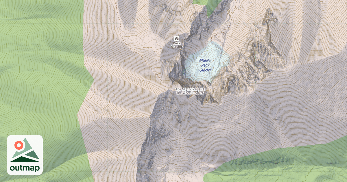 Map of The NE Couloir, AKA The Wheel Deal