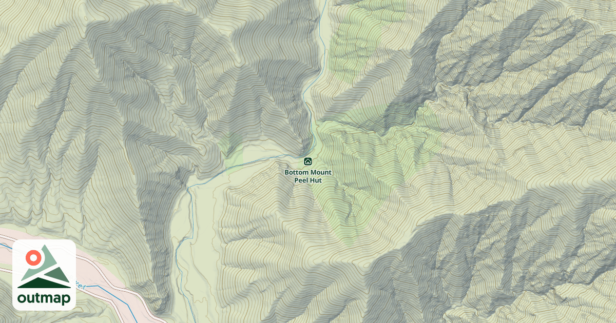 Map of Bottom Mount Peel Hut