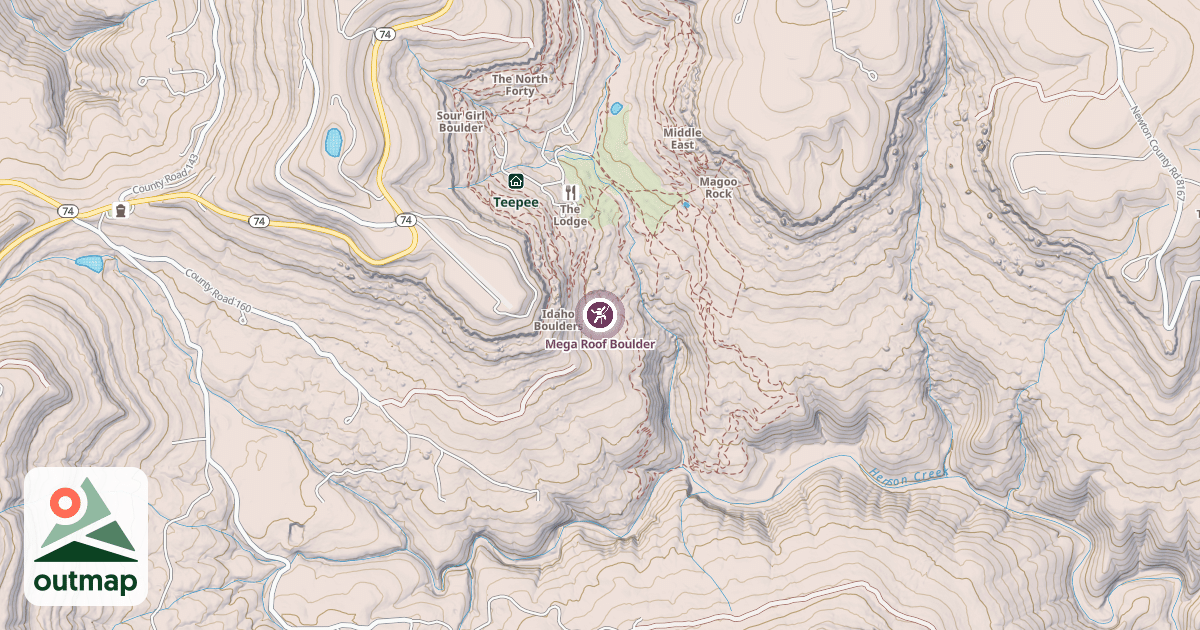 Map of Mega Roof Boulder