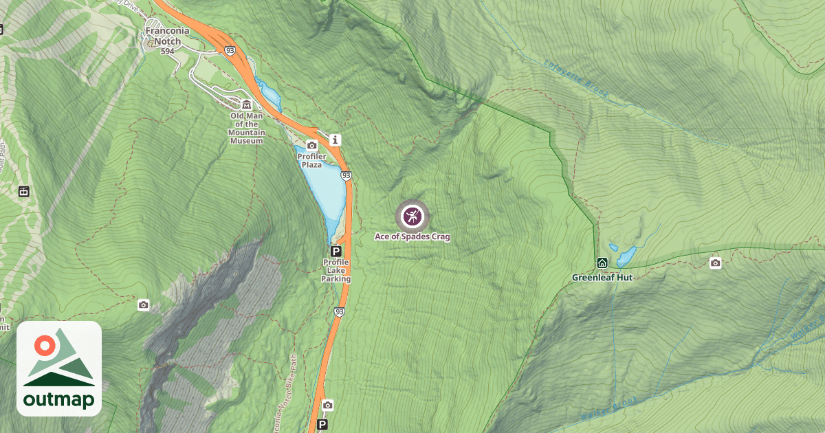 Map of Ace of Spades Crag