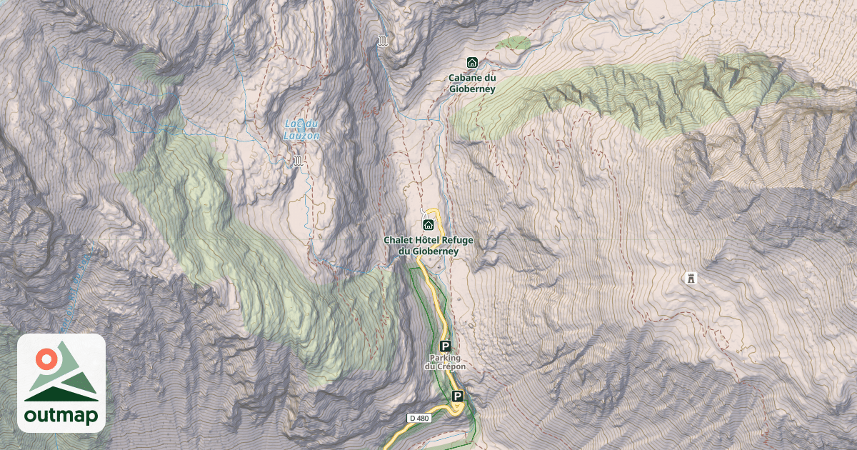 Map of Chalet Hôtel Refuge du Gioberney