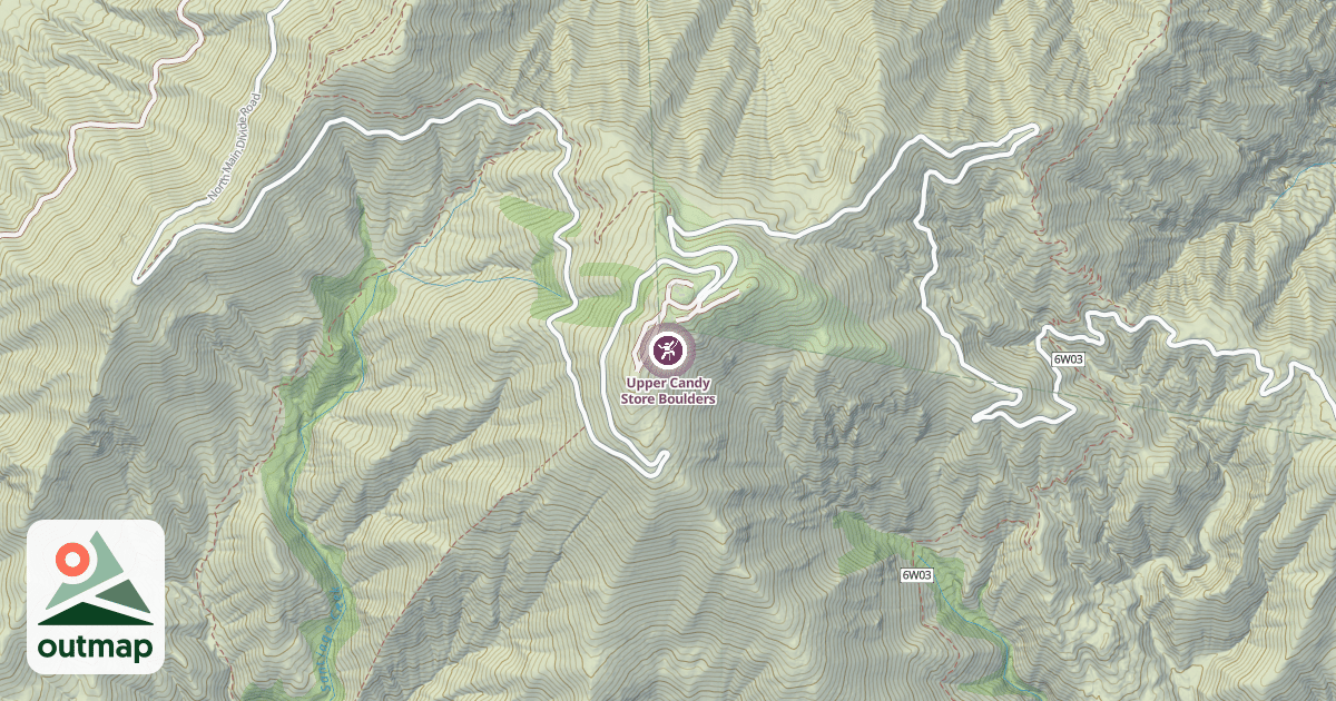 Map of Upper Candy Store Boulders