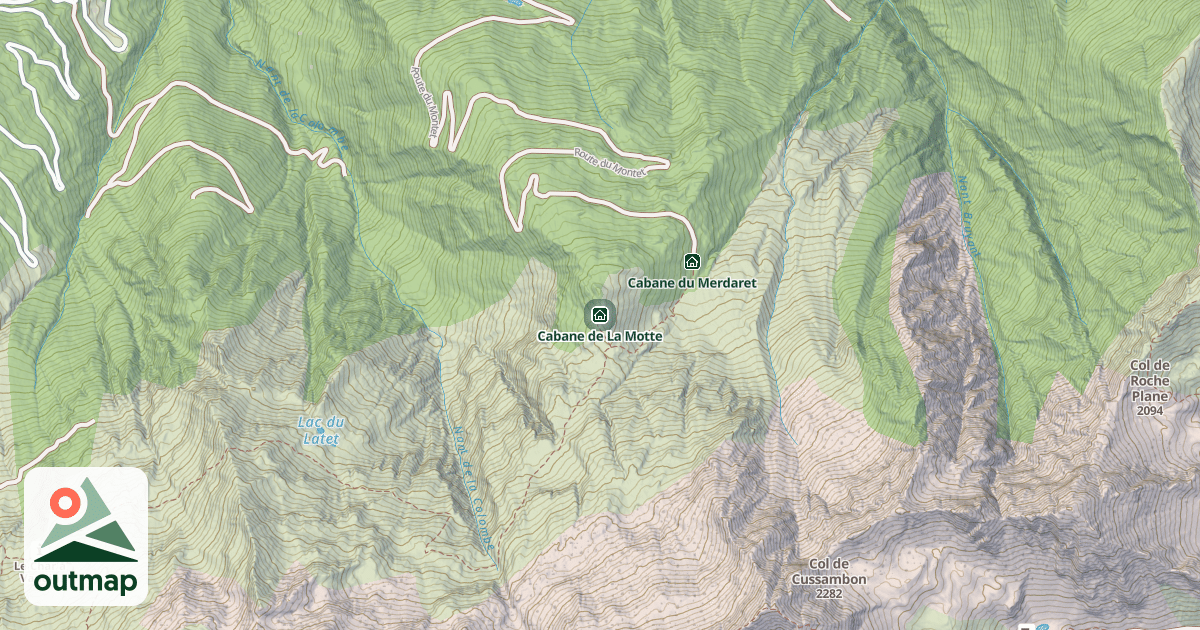 Map of Cabane de La Motte
