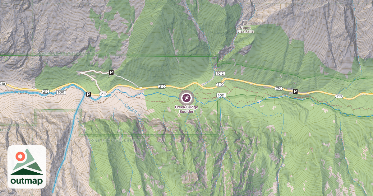 Map of Creek Bridge Boulder