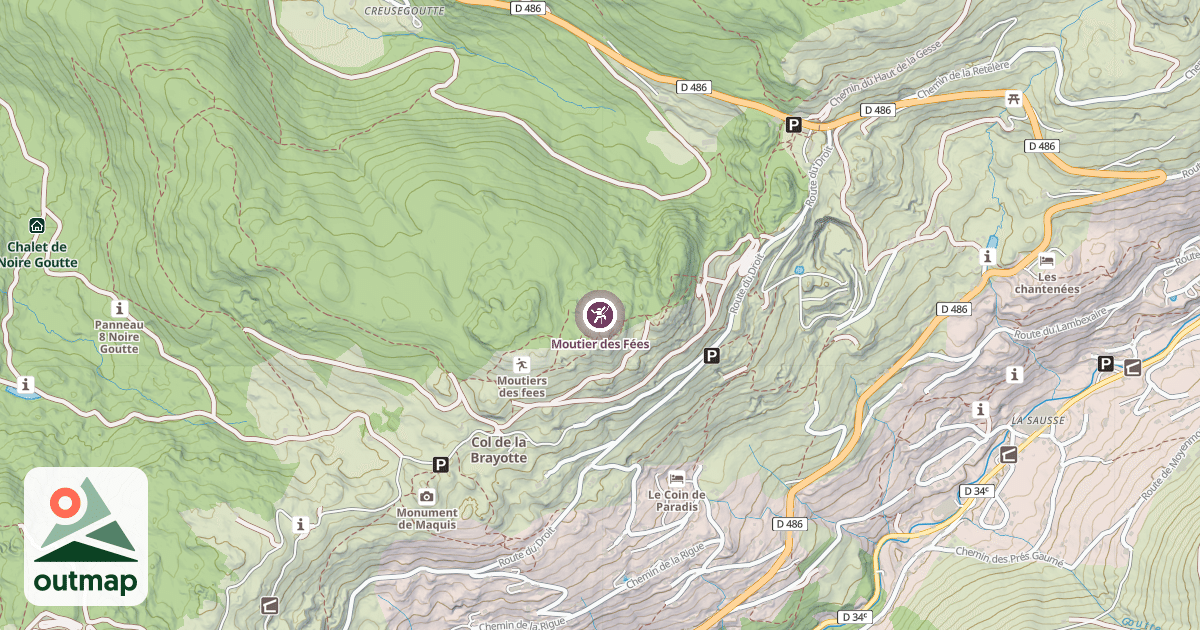 Map of Moutier des Fées