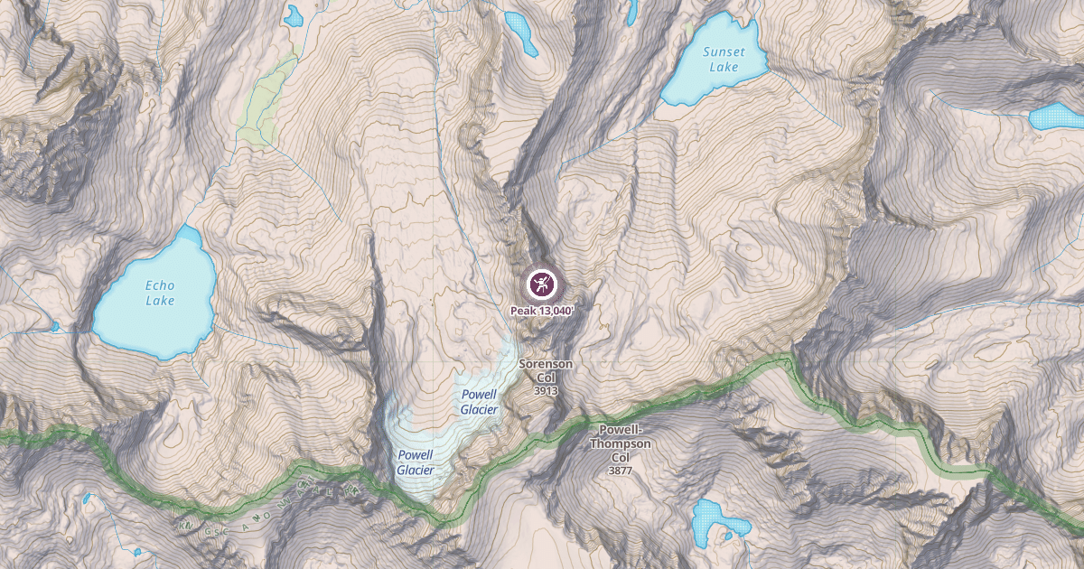 Map preview of Peak 13,040'