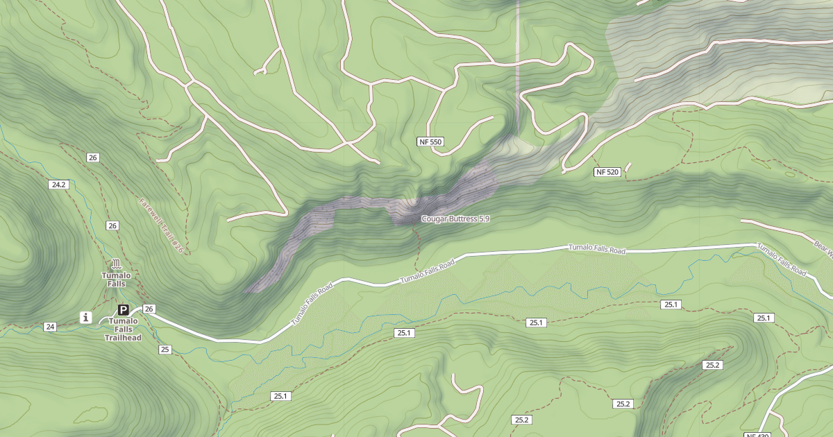 Map preview of Cougar Buttress