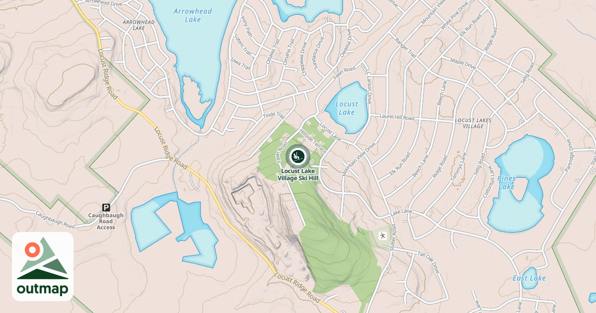 Map of Locust Lake Village Ski Hill