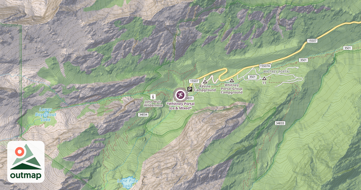 Map of *Whitney Portal Ice & Mixed*