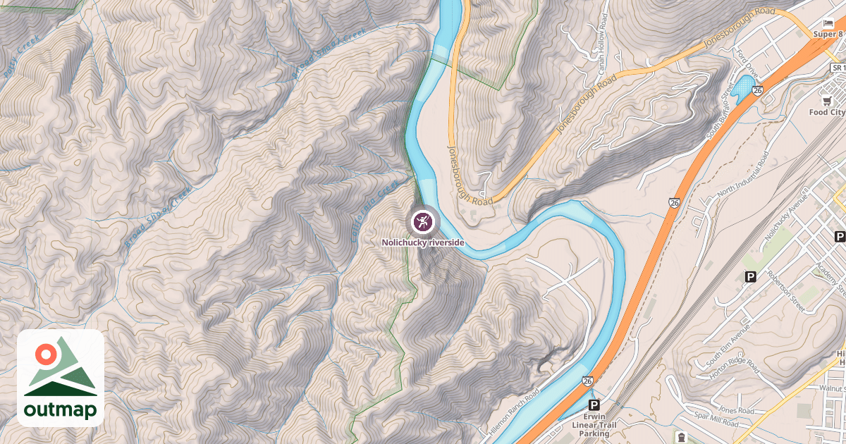 Map of Nolichucky riverside