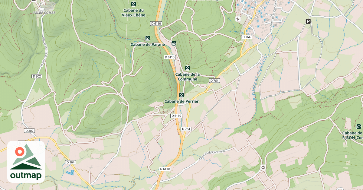 Map of Cabane de Perrier