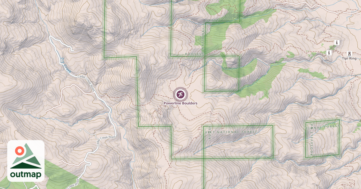 Map of Powerline Boulders
