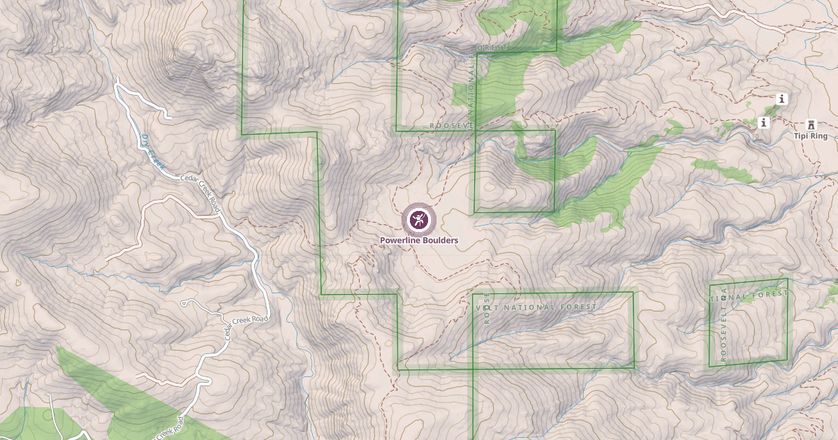 Map preview of Powerline Boulders