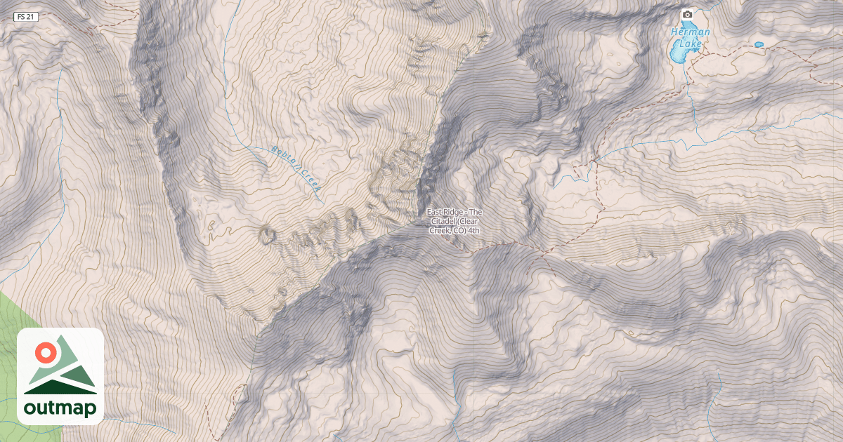 Map of East Ridge - The Citadel (Clear Creek, CO)