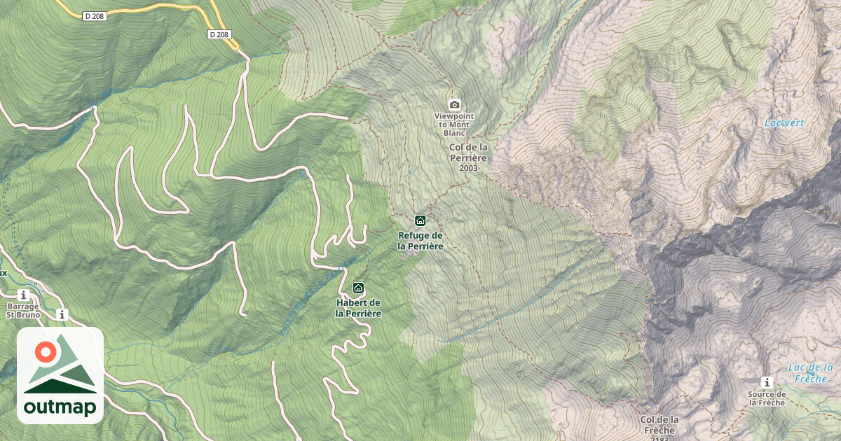 Map of Refuge de la Perrière