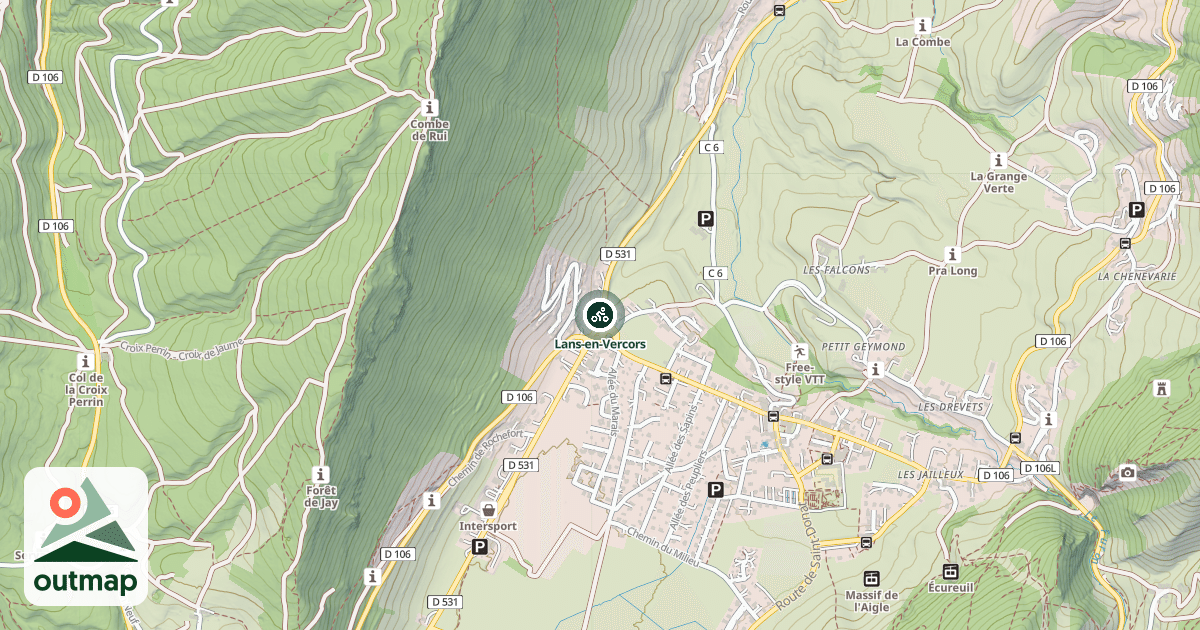 Map of Lans-en-Vercors