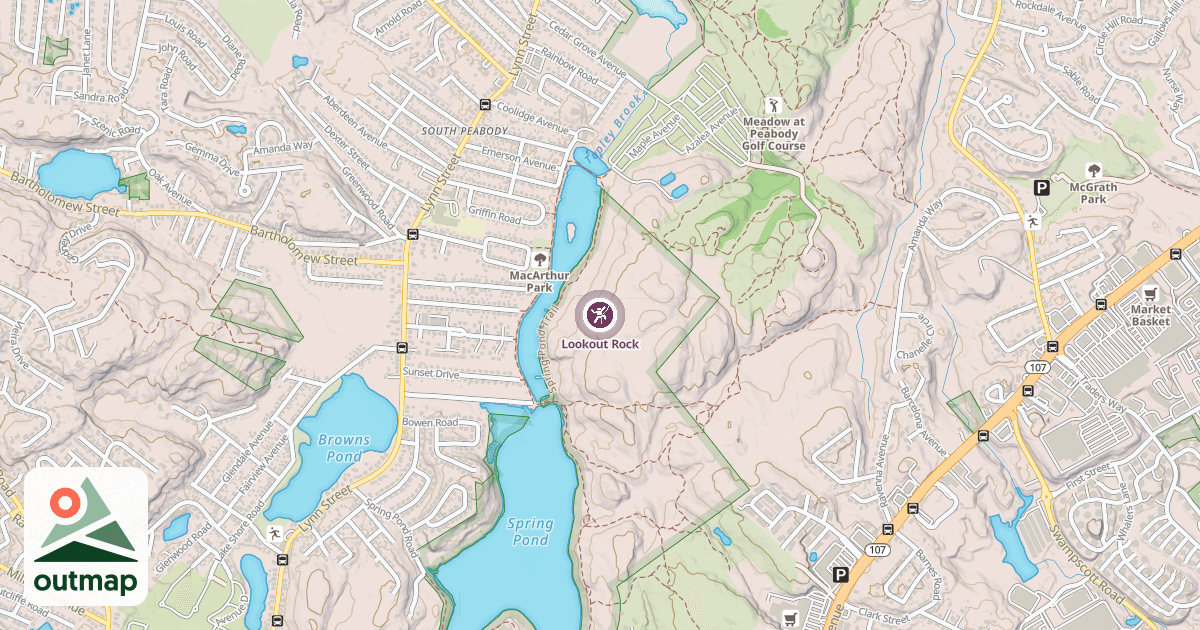 Map of Lookout Rock