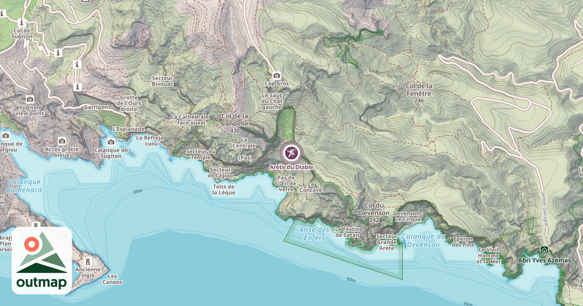 Map of Arête du Diable
