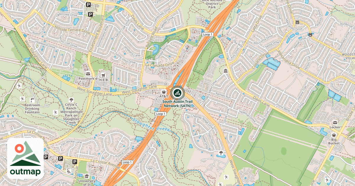 Map of South Austin Trail Network (SATN)