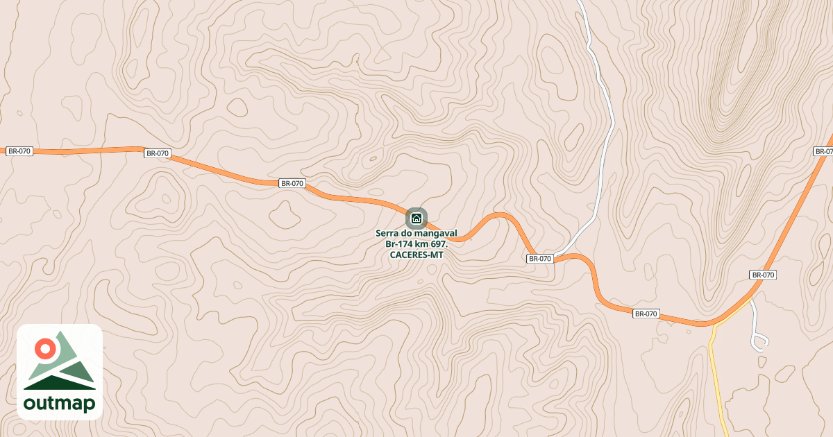Map of Serra do mangaval Br-174 km 697. CACERES-MT